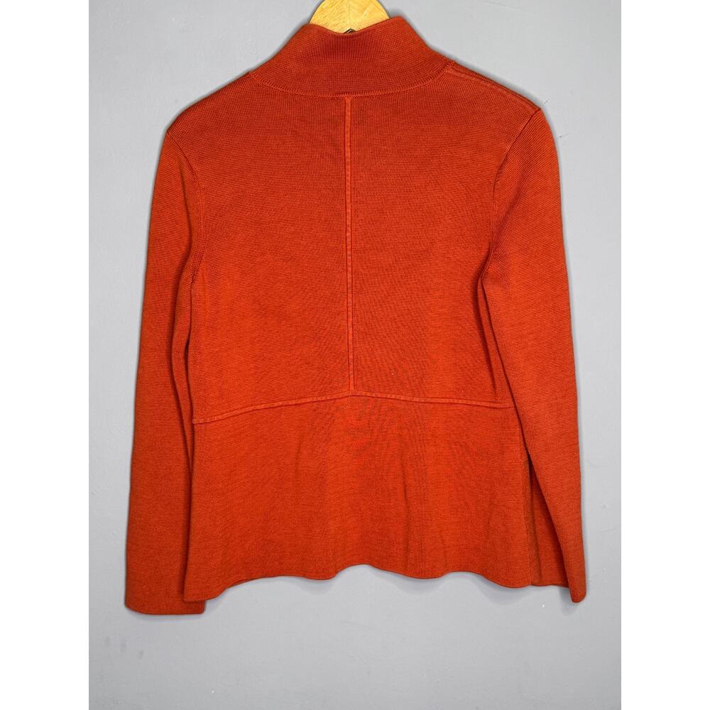 Talbots MP (Medium Petite) Burnt Orange Knit Sweater Button Down With Collar - Picture 4 of 4